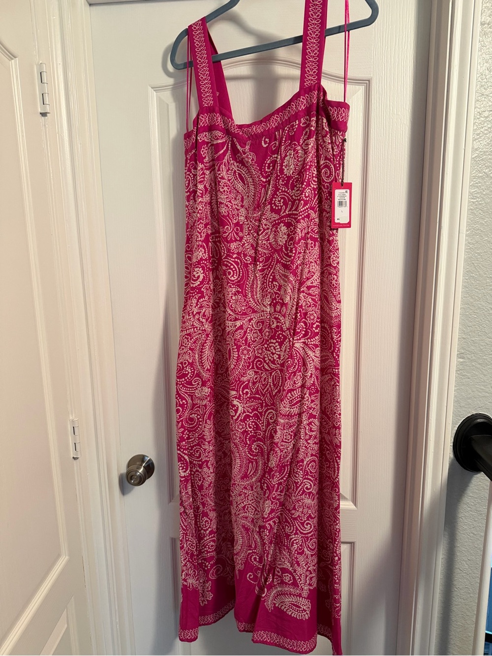 Vince Camuto Pink Paisley Maxi Slip Dress